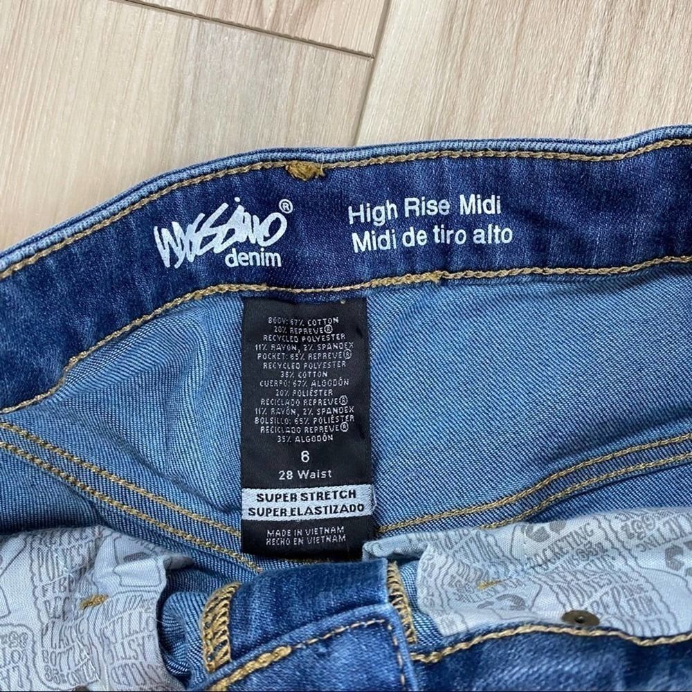 Massimo High Rise Midi Denim Jean Shorts 8 - Picture 3 of 3